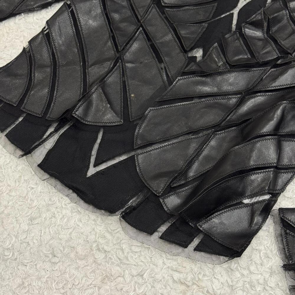Women’s Hot & Delicious Black Geometric Faux Leather & Mesh Jacket (size S) - Picture 2 of 9
